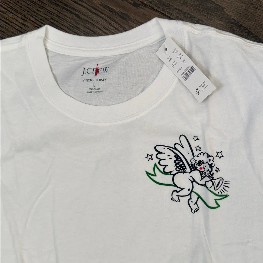 NWT! Vintage-wash Cotton Graphic Super Cute Cherub T-shirt - Large